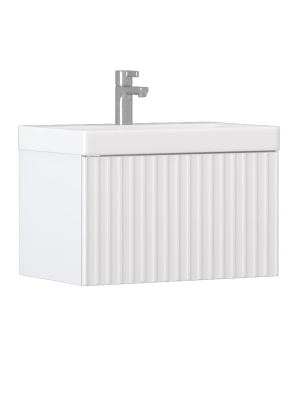Тумба под раковину Velvex COMPO tp.COM.9696.60.1Y белый глянец 60х39х34 подвесная цвет белый