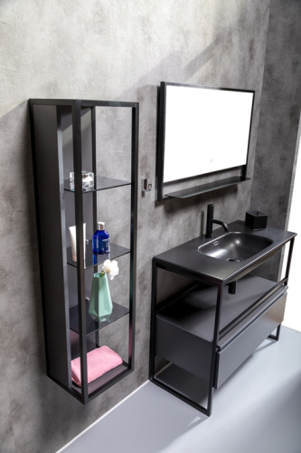 Шкаф-пенал Armadi Art Loft 896-A 30х26х120 подвесной цвет черный