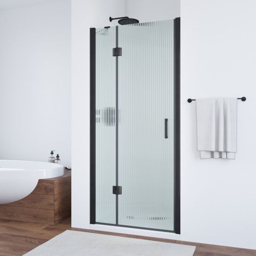 Душевая дверь Vegas-Glass AFP TUR+NOVO AFP NOVO 120 02М Moru L 120х189 стекло рифленое профиль черный матовый