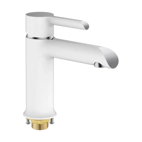 Смеситель Shevanik S6001F на раковину белый/хром