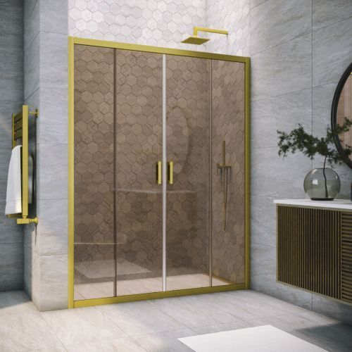 Душевая дверь Vegas-Glass Z2P TUR+NOVO Z2P NOVO h2000 180 03 05 180х200 стекло тонированное профиль золото