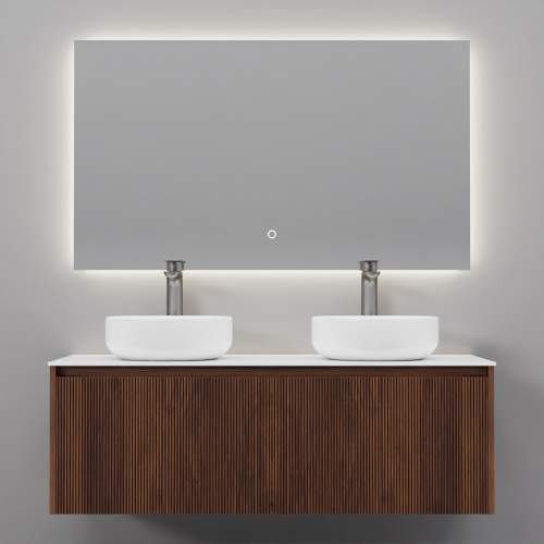 Тумба с раковиной зеркалом и смесителем ArtDecco Camilla (Камилла) ACM12W22D3MF 120x45x40 подвесная цвет черный орех