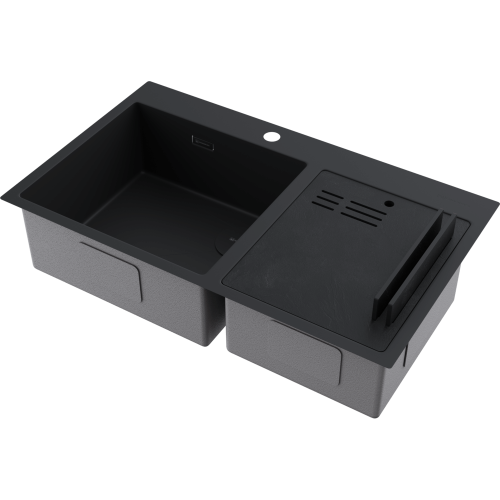 Кухонная мойка Omoikiri Akisame 86-2 Side 4997047 86x51 цвет графит