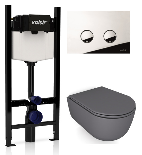 Комплект унитаз с инсталляцией Valsir KIT VSCR 7334GM Slim P4