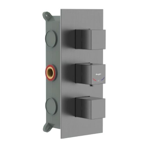 Смеситель для ванны и душа Raglo R02 R02.263.09 встраиваемый в стену графит с термостатом