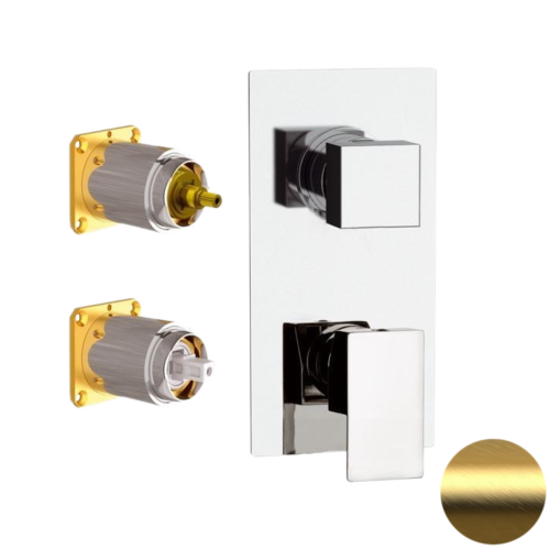 Смеситель для душа Daniel Skyline SK612D3KBDP встраиваемый в стену брашированное золото без термостата