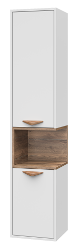 Шкаф-пенал Brevita Bergen BER-05035-01-19-ПоЛ 35х33х165 подвесной цвет белый/коричневый