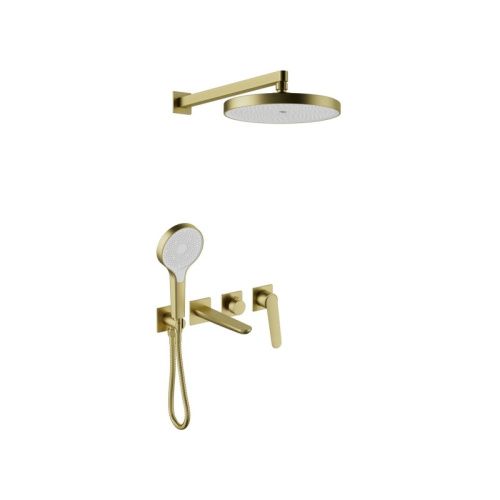 Душевая система Bronze de Luxe 3009CBG встраиваемая в стену цвет матовое золото