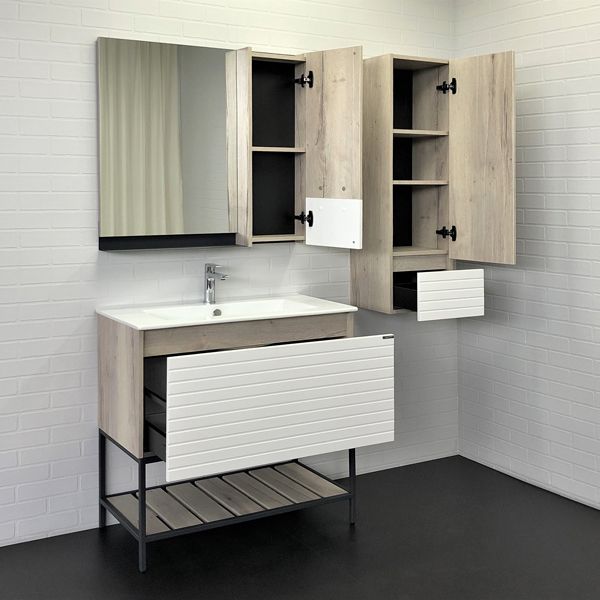 Тумба с раковиной Comforty Страсбург 00-00007441CF 90х50 напольная цвет серый