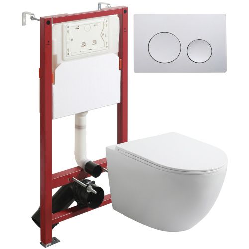 Комплект унитаз с инсталляцией и клавишей смыва Agger ATI07150+APB100