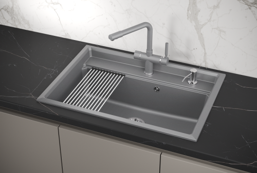 Кухонная мойка Granula Kitchen Space 7301, АЛЮМИНИУМ 73x51 цвет алюминиум