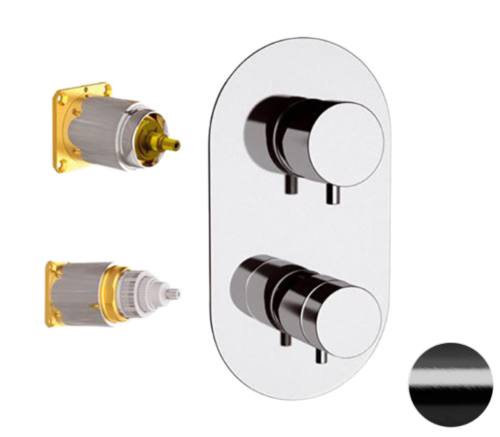 Смеситель для душа Remer Elegance NT92KBCFP встраиваемый в стену черный брашированный хром