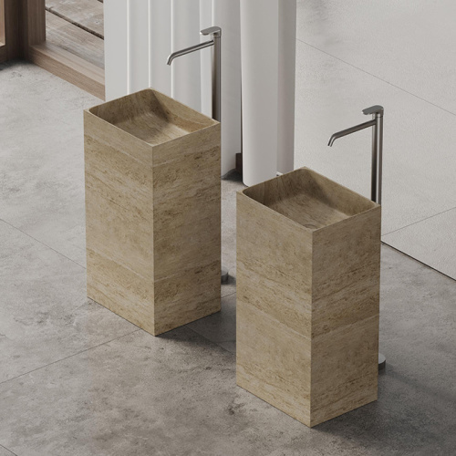 Раковина из искусственного камня Dea Design Marble DD1544 450 TR 50х40 напольная цвет бежевый без отверстий под смеситель