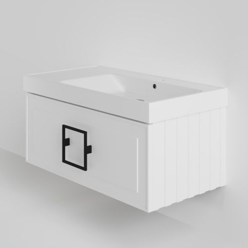 Тумба с раковиной La Fenice CUBO NFNC-01-CUB-B-90-3-90R 91х36х49 подвесная цвет белый