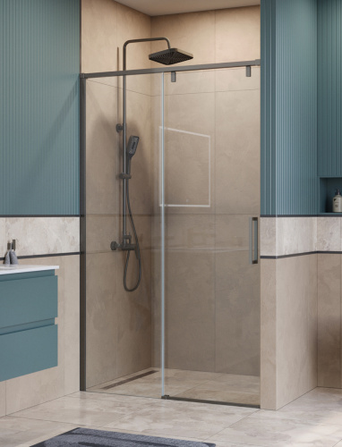 Душевая дверь BelBagno SOFT CLOSE-1 SOFT_CLOSE-1-BF-1-120-C-GM 120х200 стекло прозрачное профиль оружейная сталь