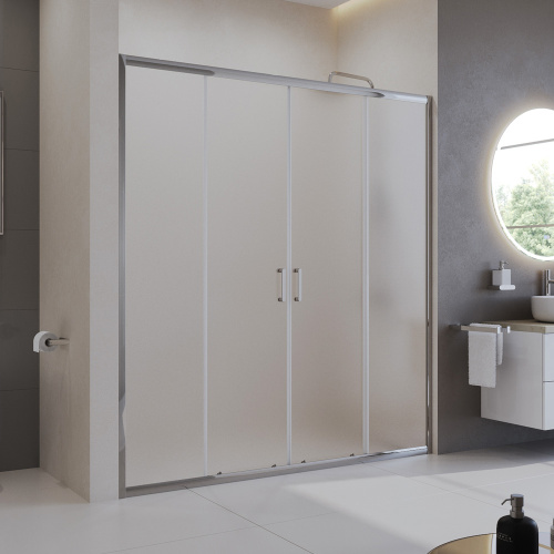Душевая дверь BelBagno UNO-195 UNO-195-BF-2-170-P-Cr 170х195 стекло рифленое профиль хром