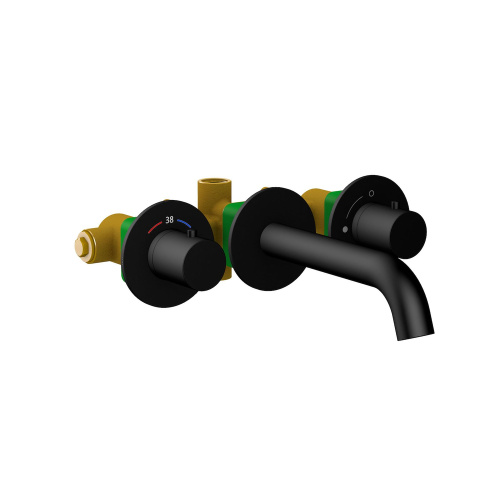 Смеситель для раковины Timo Saona 2381/03SM встраиваемый в стену черный матовый