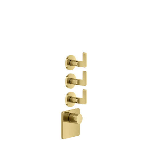 Смеситель для душа Gessi Inciso 58216#246 встраиваемый в стену золото с термостатом (внешняя часть)