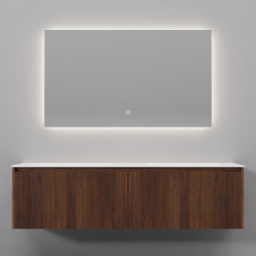 Тумба с раковиной+зеркало ArtDecco Camilla (Камилла) ACM15W22D1M0 150x45x40 подвесная цвет черный орех