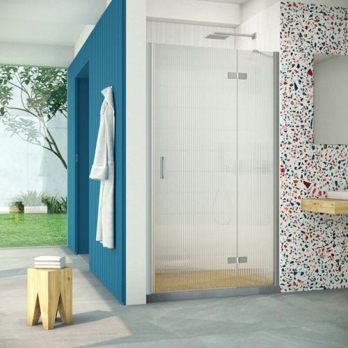 Душевая дверь Vegas-Glass AFP Retta AFP Retta 100 07 Moru R 100х200 стекло рифленое профиль хром матовый