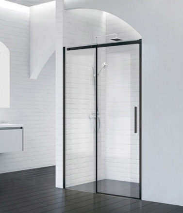 Душевая дверь BelBagno ACQUA ACQUA-BF-1-140-C-NERO 140х195 стекло прозрачное профиль черный