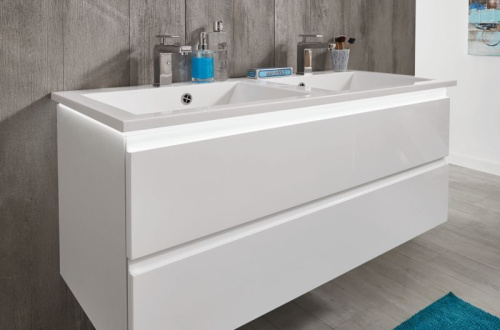 Тумба под раковину Puris Ace WUA33D228(672/161) 120х50х51 подвесная цвет белый