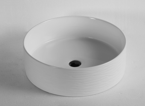 Раковина из сантехнического фарфора MILLEAU GLACE MU7044G-GW 36х36 накладная цвет белый глянцевый без отверстий под смеситель