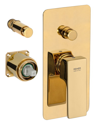 Смеситель для душа Remer Absolute AU09KBDO встраиваемый в стену золото глянцевое без термостата
