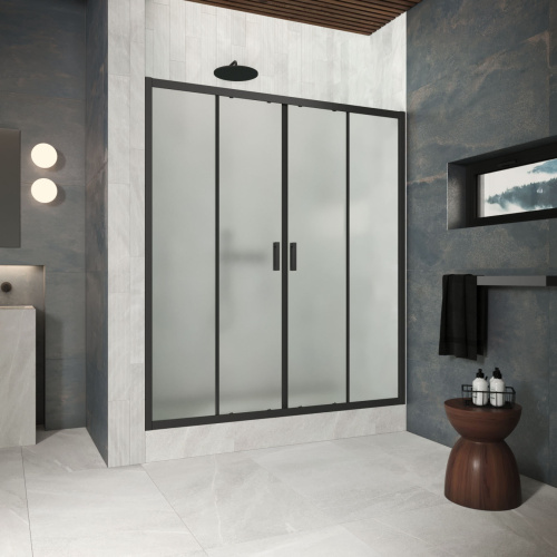 Душевая дверь Vegas-Glass Z2P Protec Z2P Protec h1900 210 02М 10 210х190 стекло матовое профиль черный матовый