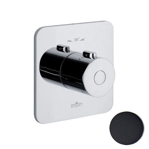 Смеситель для ванны и душа Webert Living LV972101560 настенный черный с термостатом - фото 2