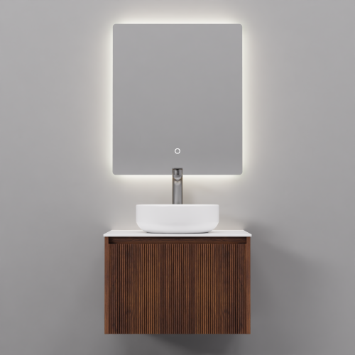 Тумба с раковиной зеркалом и смесителем ArtDecco Camilla (Камилла) ACM06W22S3MF 60x45x40 подвесная цвет черный орех