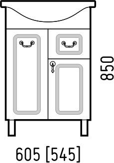 Тумба под раковину Corozo Элегия ретро SD-00000010 54х34х85 цвет белый - фото 2