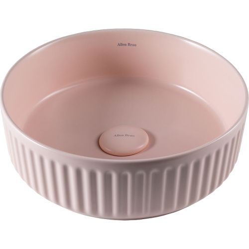 Раковина керамическая Allen Brau Fantasy 4.11032.SM 40х40 накладная цвет розовый без отверстий под смеситель