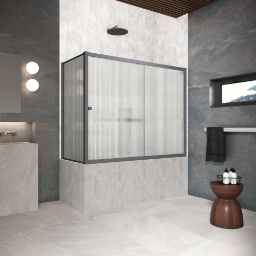 Душевая шторка на ванну Vegas-Glass ZV+ZVF Protec ZV+ZVF Protec 190*85 06 Moru 190х140 стекло рифленое 6 мм
