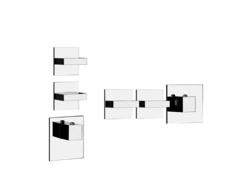 Смеситель Gessi Rettangolo Wellness 43214/299 настенный встраиваемый черный матовый