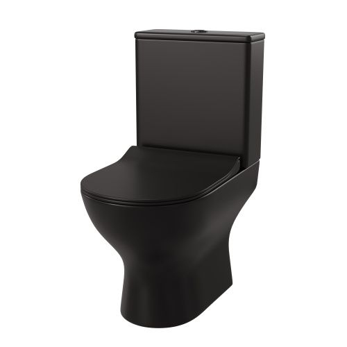 Унитаз напольный с бачком Taliente Arte Vortex 3 AR33043 Nero черный с сиденьем безободковый смыв торнадо