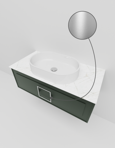 Тумба со столешницей La Fenice CUBO NFNC-01-CUB-G-100-1-GG 100х36х49 подвесная цвет серый/зелёный