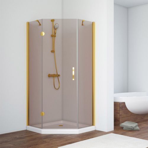 Душевой уголок Vegas-Glass AFA-Pen TUR+NOVO AFA-Pen TUR NOVO h1890 110 09 05 L 110х110 стекло тонированное профиль золото глянцевое без поддона