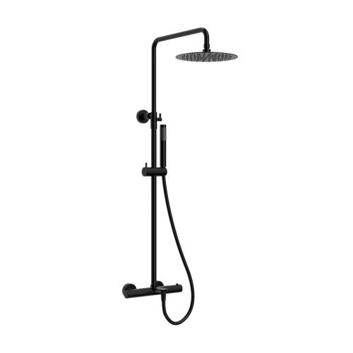 Душевая стойка Raiber RPB-007 настенная цвет черный с термостатом