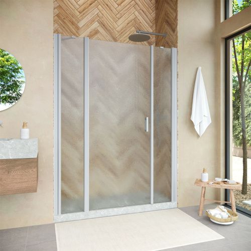 Душевая дверь Vegas-Glass EP-2F NOVO EP-2F NOVO 185 07 02 L 185х189 стекло рифленое профиль хром матовый