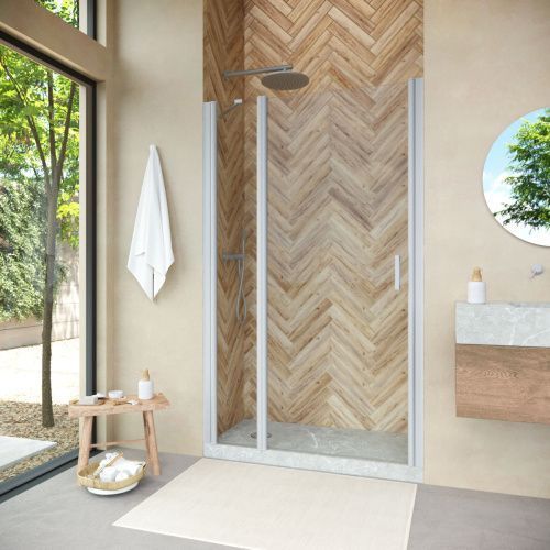 Душевая дверь Vegas-Glass EP-F-1 NOVO EP-F-1 NOVO 155 07 crystalvision L 155х189 стекло прозрачное профиль хром матовый