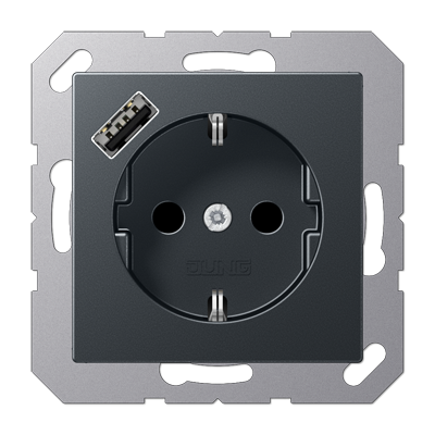Розетка 2K+З USB Typ A Jung A500 A1520-18AANM