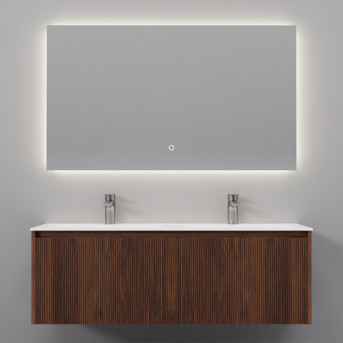 Тумба с раковиной зеркалом и смесителем ArtDecco Camilla (Камилла) ACM12W22D1MF 120x45x40 подвесная цвет черный орех