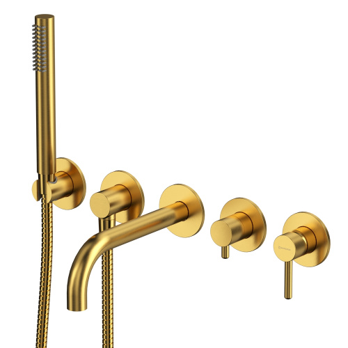 Смеситель для ванны Whitecross Y brushed gold Y1240GLB встраиваемый золото брашированное