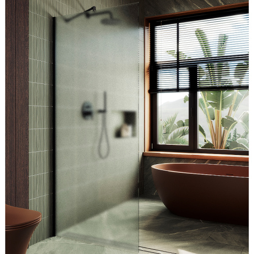 Душевая перегородка Maybah Glass MGD-680-6ш 109х195 стекло тонированное профиль черный