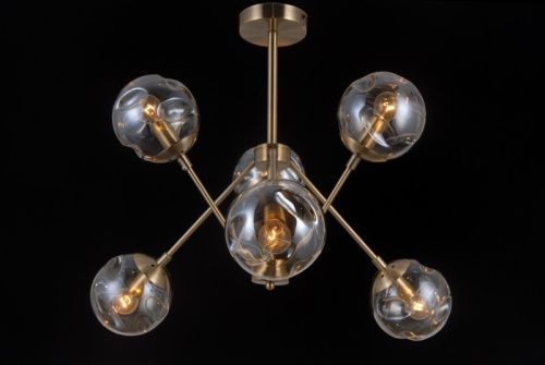 Люстра на штанге Natali Kovaltseva Molecule (Молецуле) MOLECULE 81045-6C ANTIQUE BRASS