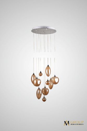Люстра каскадная AM Group Am358 AM358-10 AMBER