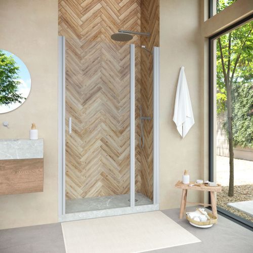 Душевая дверь Vegas-Glass EP-F-1 NOVO EP-F-1 NOVO 155 07 crystalvision R 155х189 стекло прозрачное профиль хром матовый