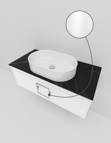 Тумба со столешницей La Fenice CUBO NFNC-01-CUB-B-100-2-GB 100х36х49 подвесная цвет белый