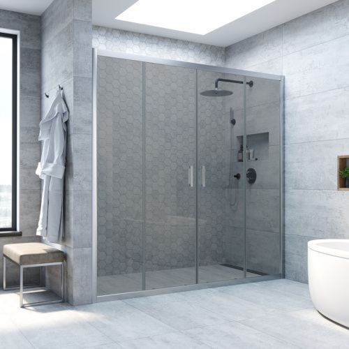 Душевая дверь Vegas-Glass Z2P TUR+NOVO Z2P NOVO h2000 220 07 07 220х200 стекло тонированное профиль хром